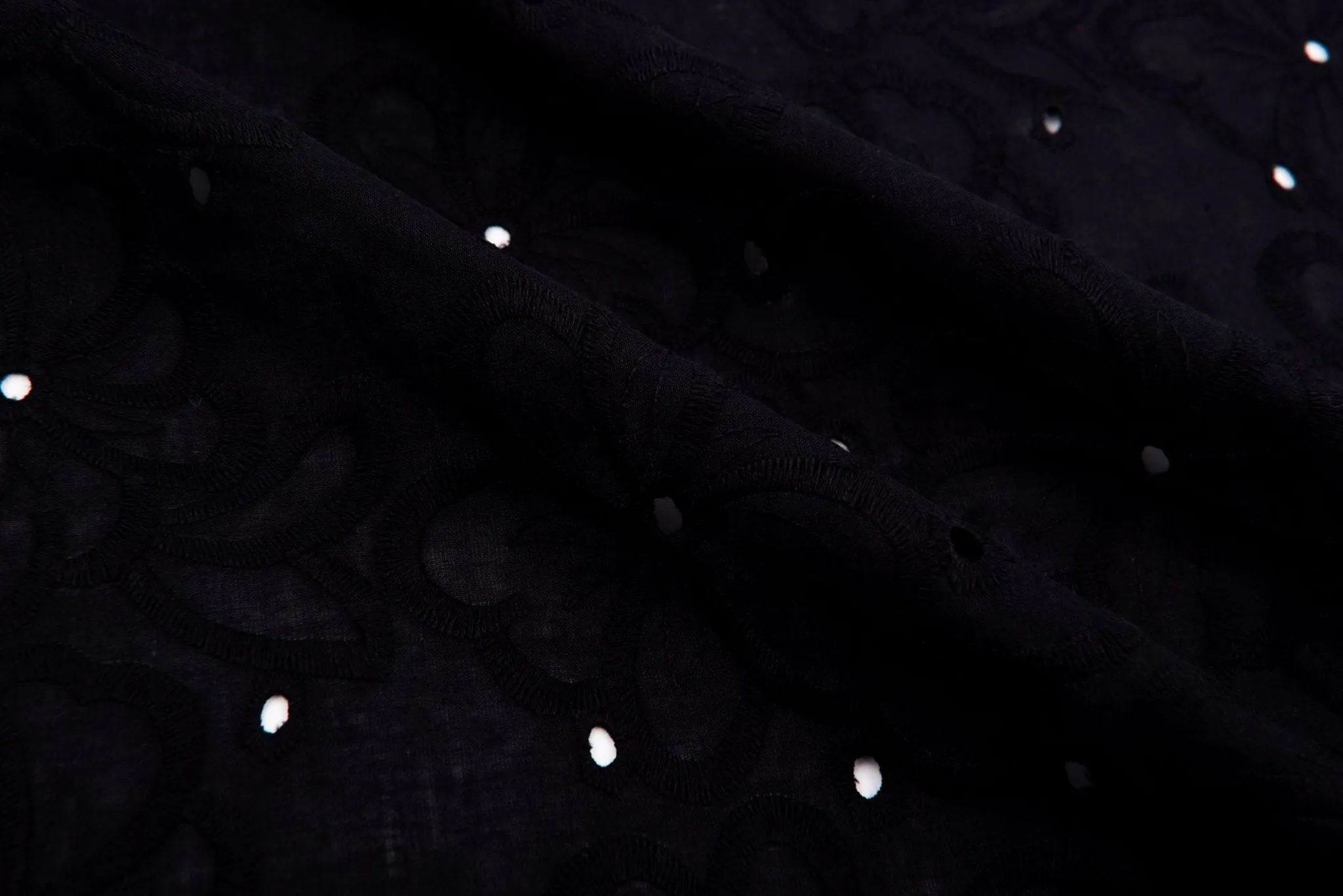 100 % Cotton Lawn Whispering Petals Eyelet Embroidery Fabric