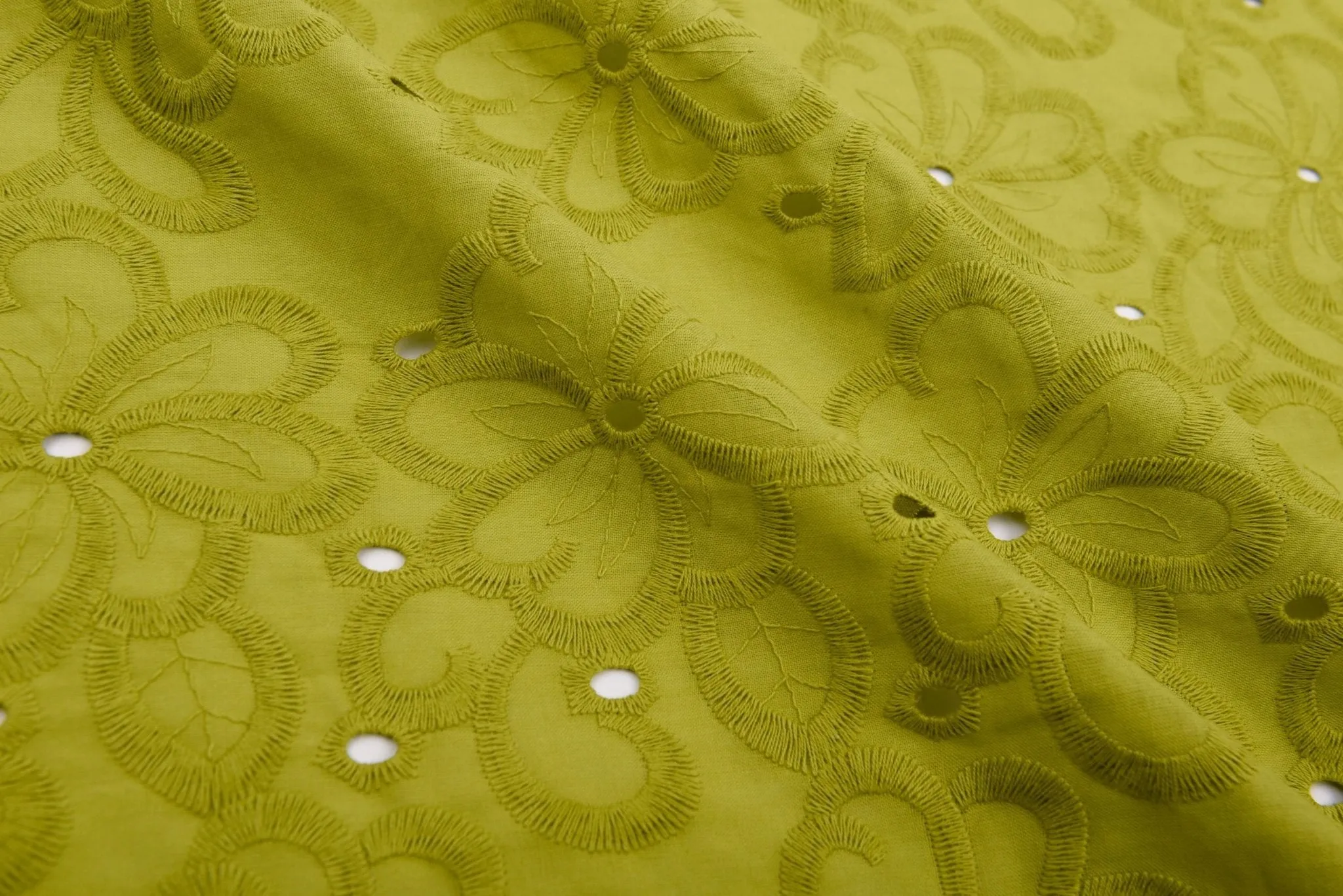 100 % Cotton Lawn Whispering Petals Eyelet Embroidery Fabric