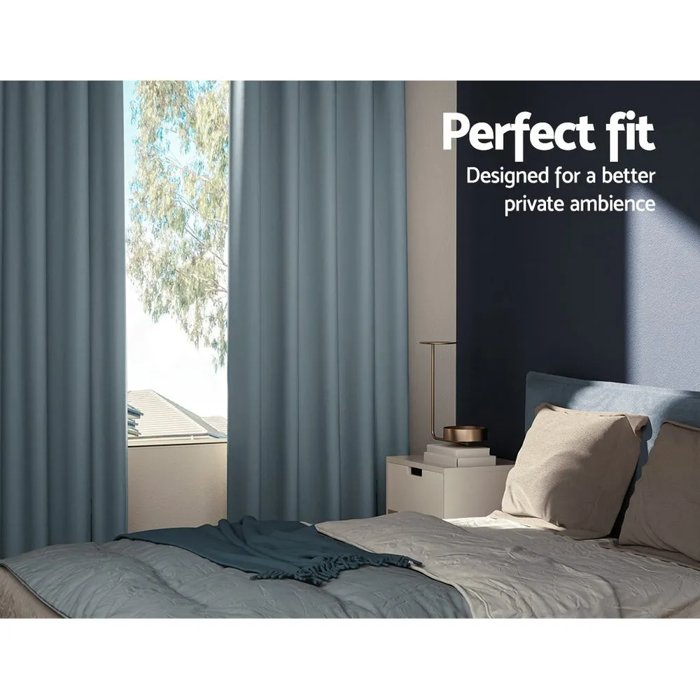 2X Grey Blockout Thermal Curtains, Noise Reduction - Artiss