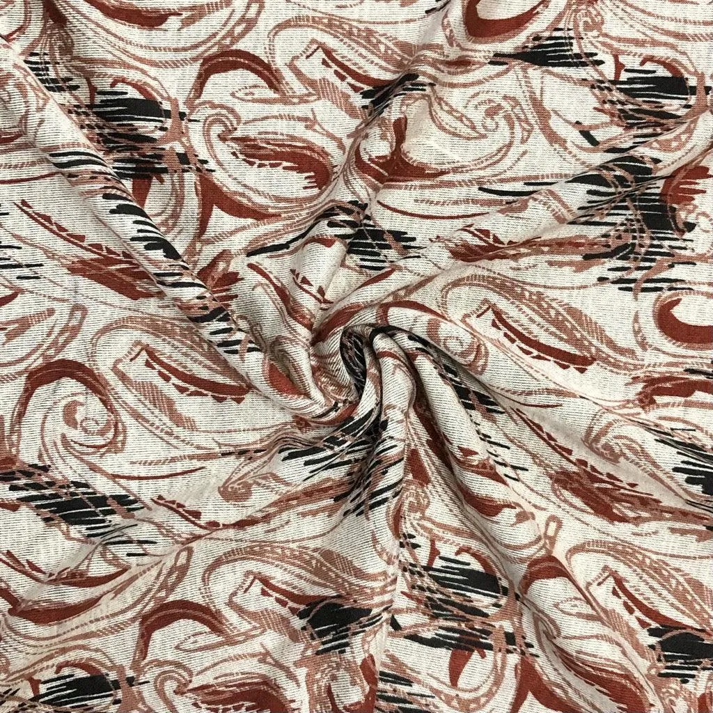 Abstract Paisley Ponte Roma Fabric