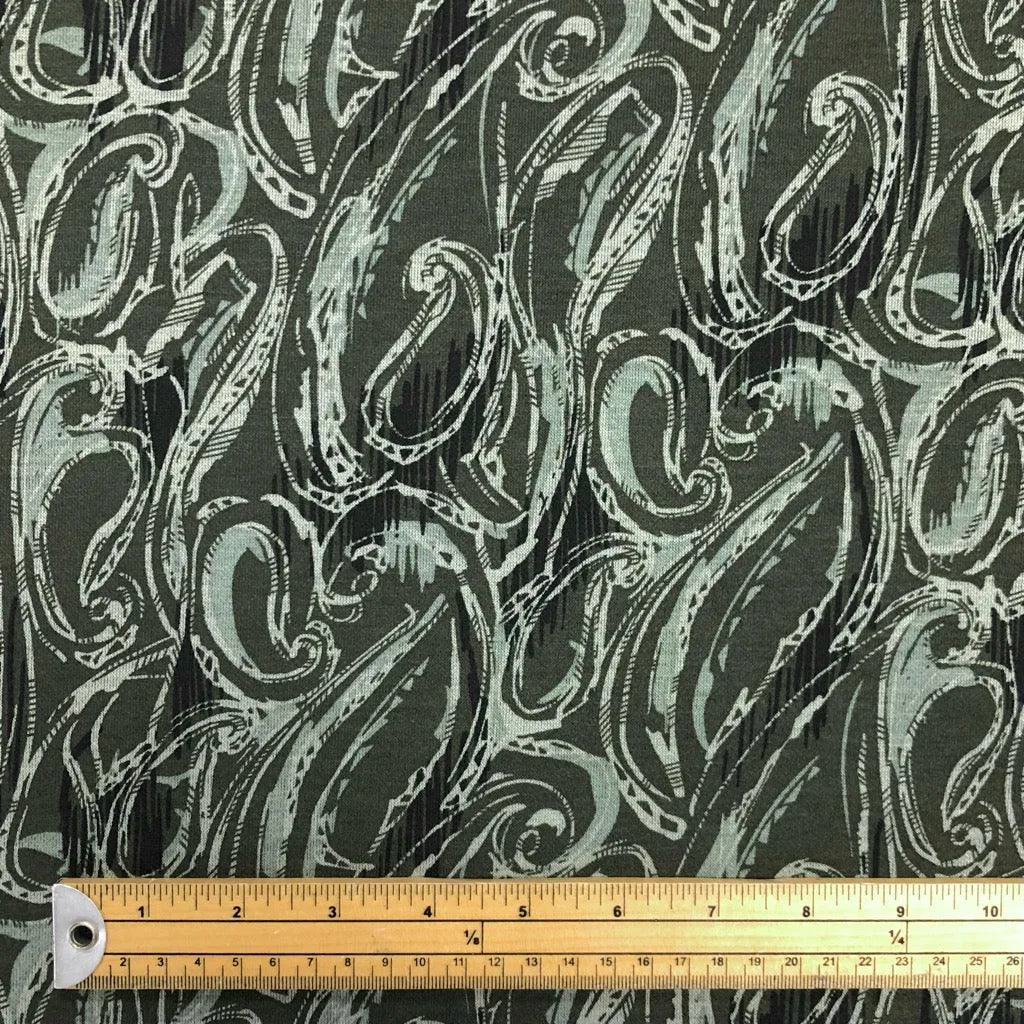 Abstract Paisley Ponte Roma Fabric