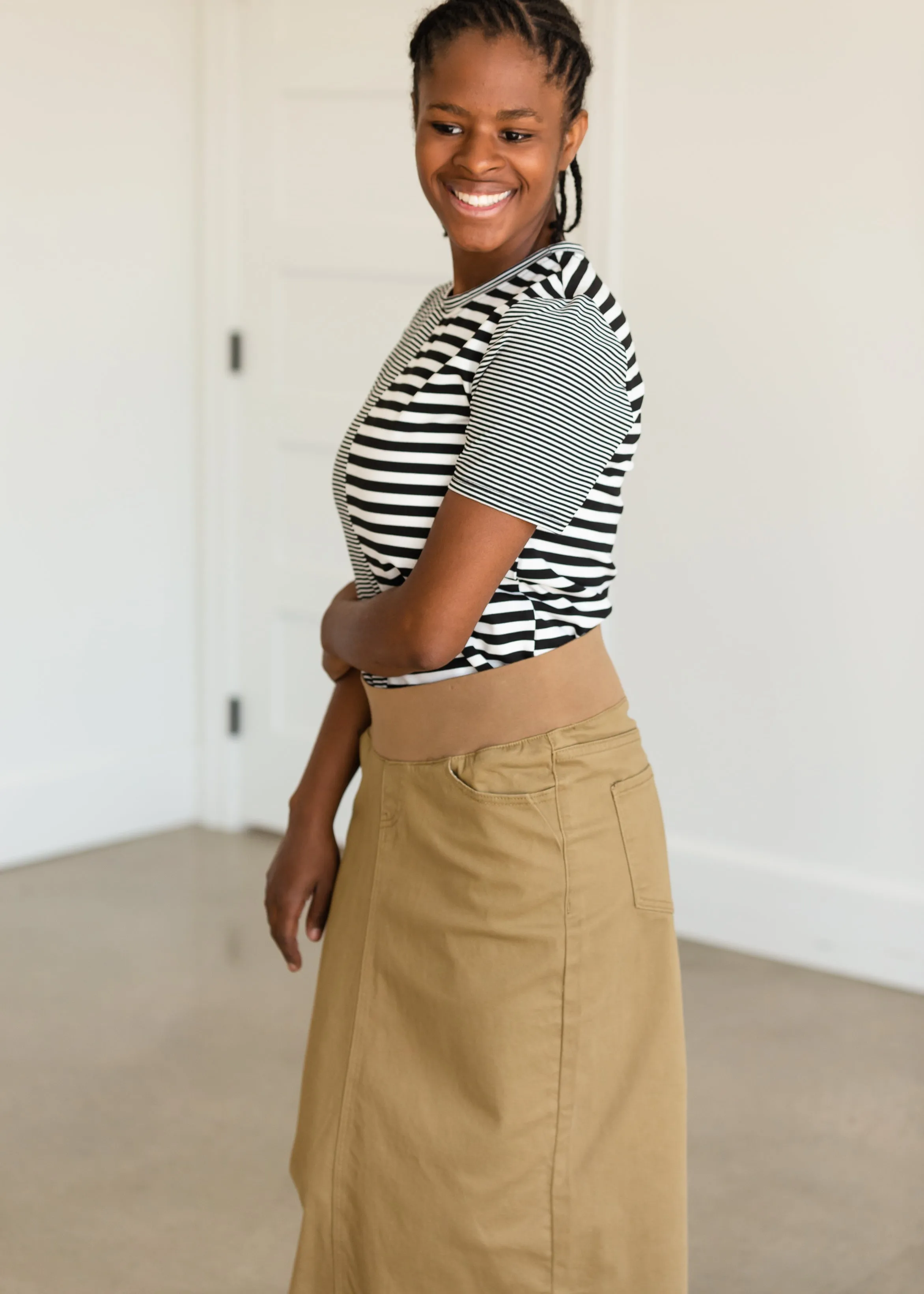 Black and White Mixed Striped Tee Shirt - FINAL SALE