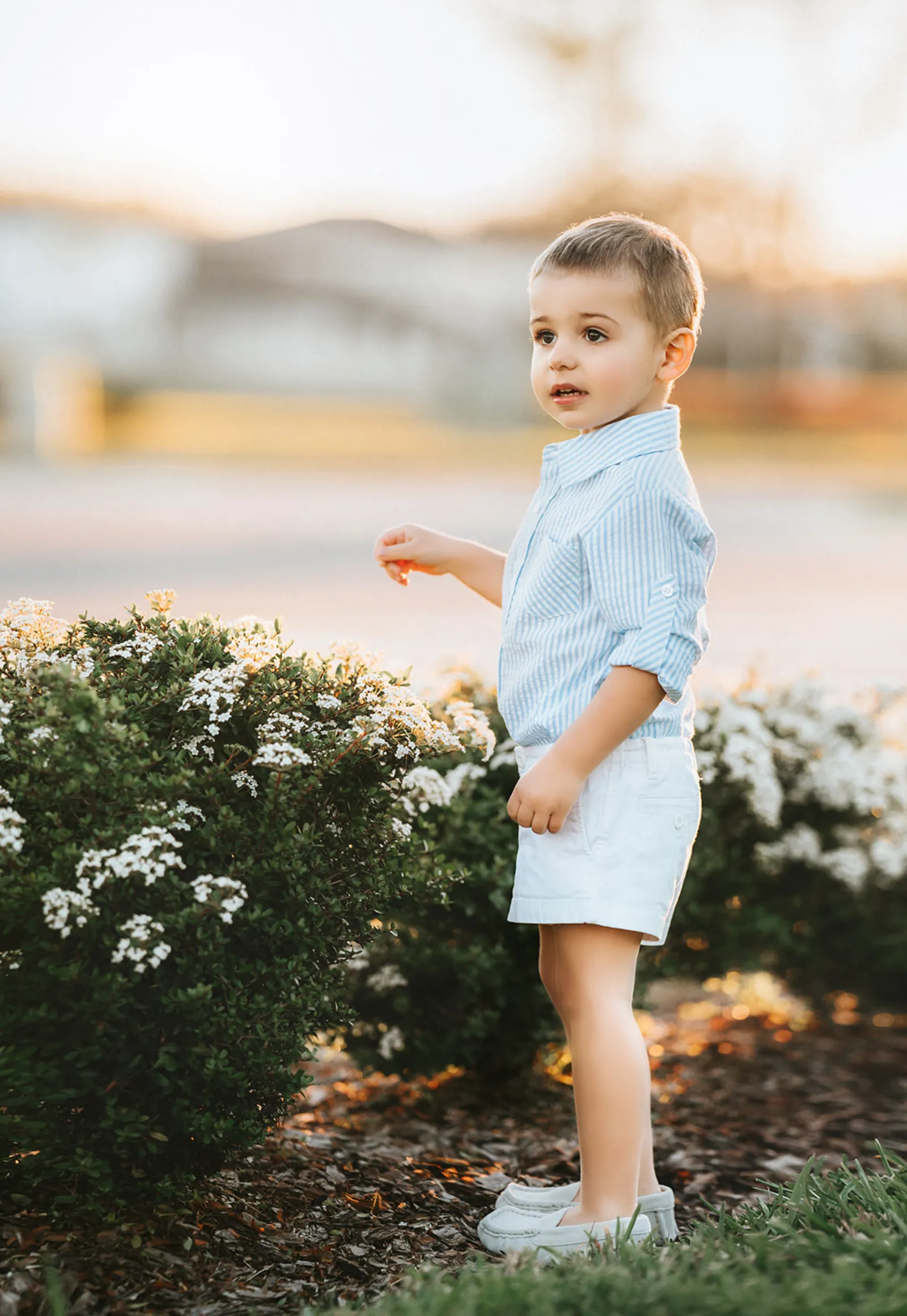 Blue and White Striped Seersucker Shirt