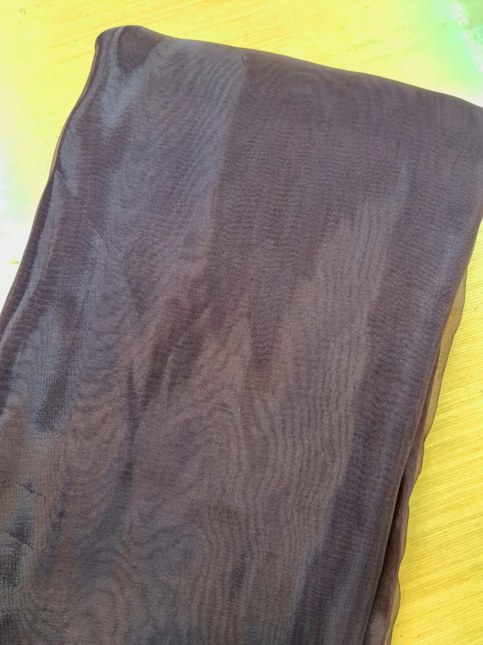 Brown Solid Semi Organza Fabric