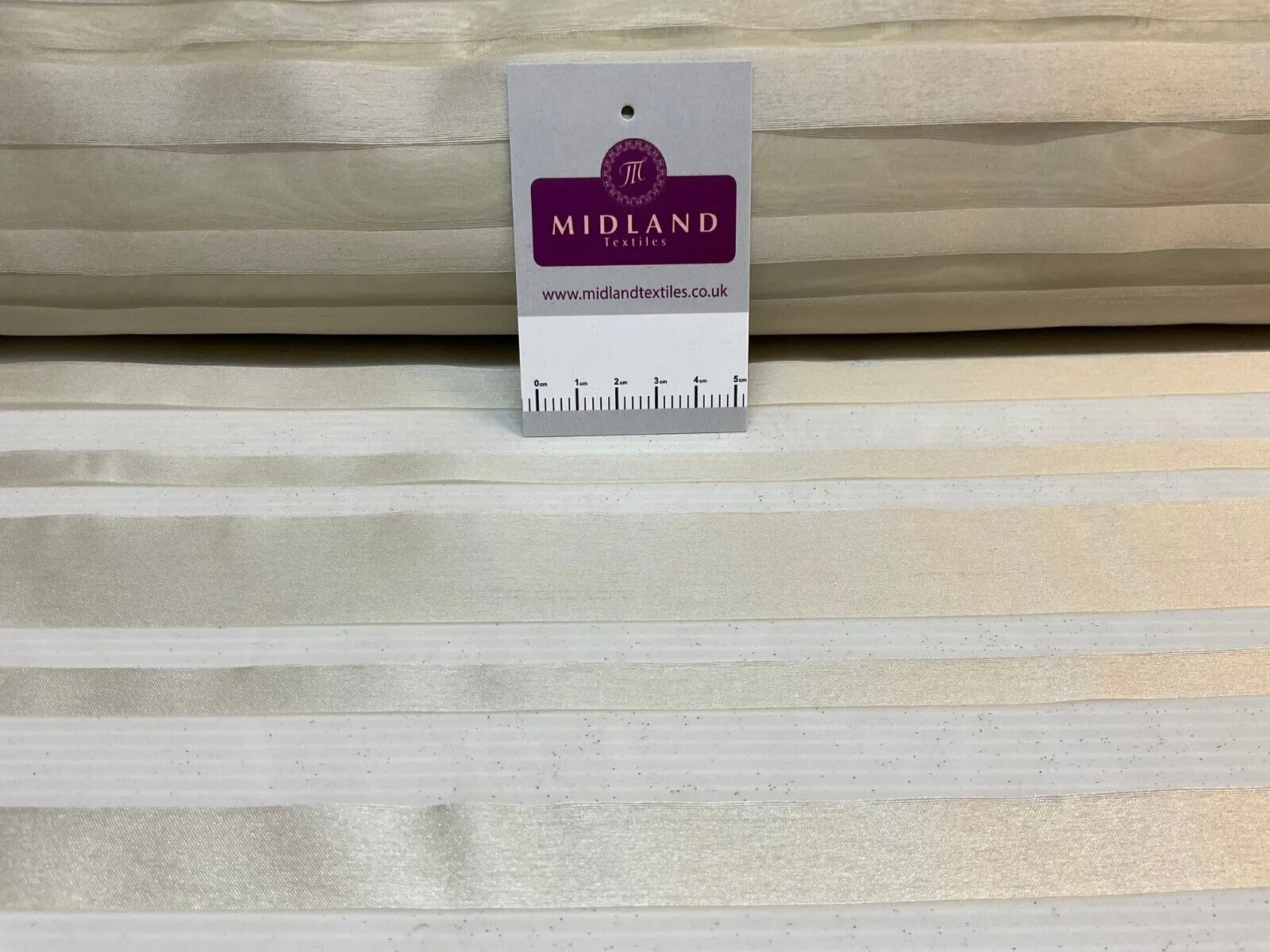 Champagne Organza Satin Striped Dress Curtian Fabric M1789