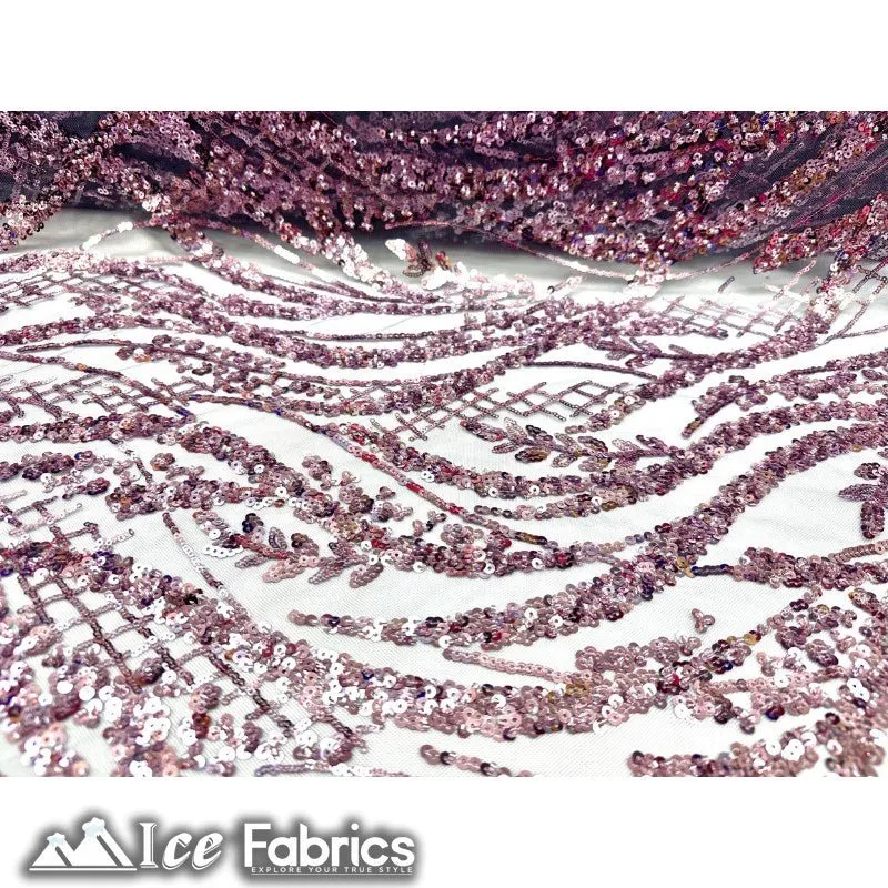 Embroidered Beaded Sequin Fabric Shiny