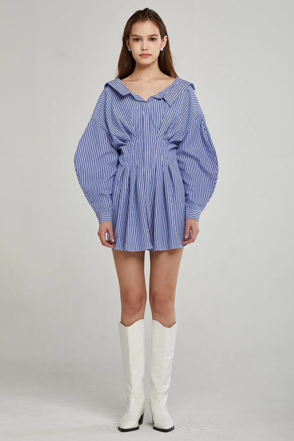 Emily Striped Corset Shirt Dress