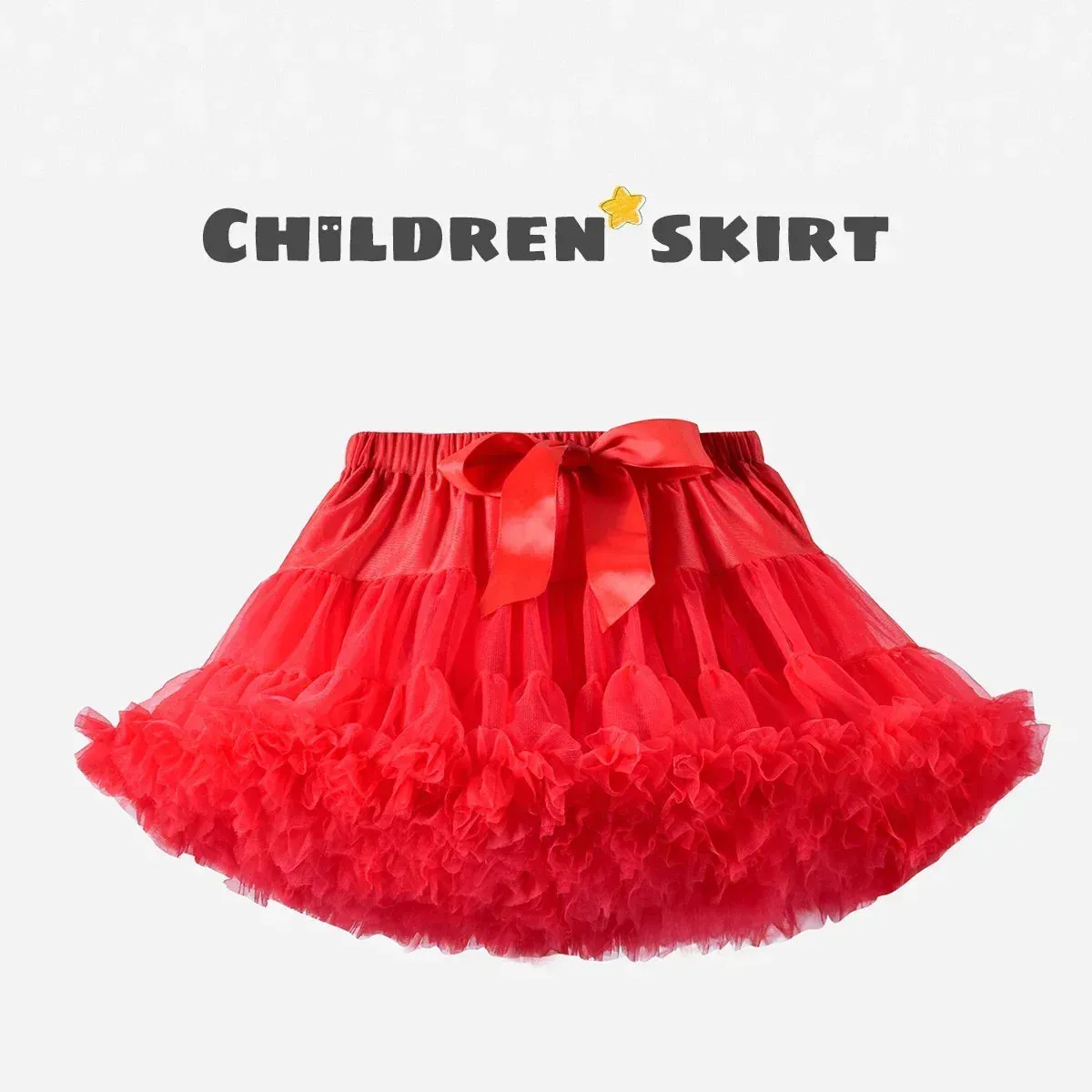 HOT Girls Tutu Skirts Solid Fluffy Tulle Princess Ball Gown Pettiskirt Kids Ballet Party Performance Dress for Children PP001