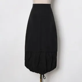 Patchwork Loose Midi Skirt For Women High Waist Colorblock Long Skirts Female Summer Casual Clothing Style
