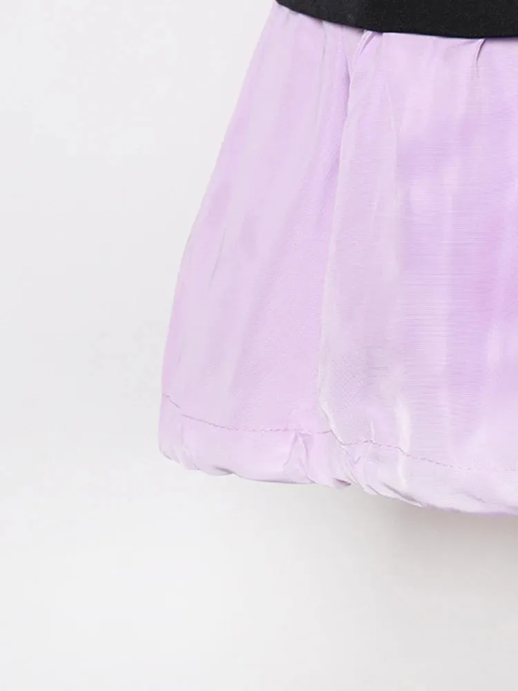 Patchwork Loose Midi Skirt For Women High Waist Colorblock Long Skirts Female Summer Casual Clothing Style