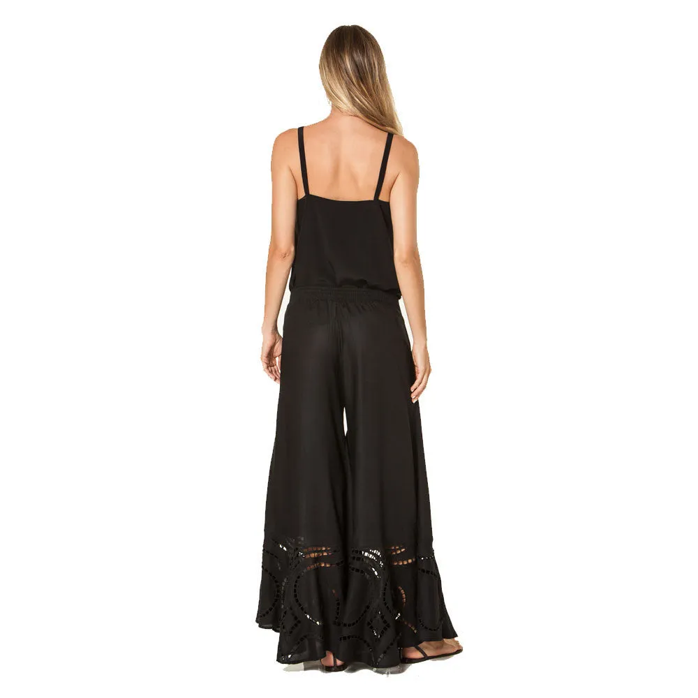 Sld Black Peggy Emb Pant